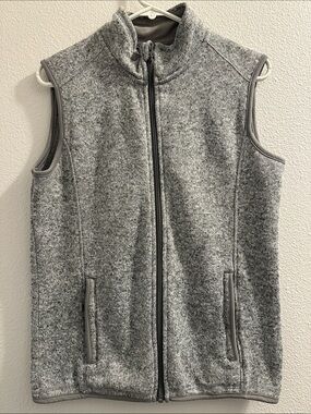 Heather Grey Full-Zip Fleece Vest
